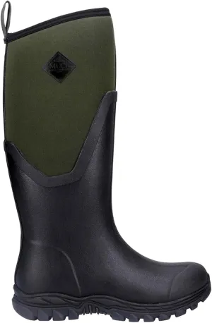MUCK Boot Womens Arctic Sport II Tall Rubber Textile Black Moss Plain Boots 7 US