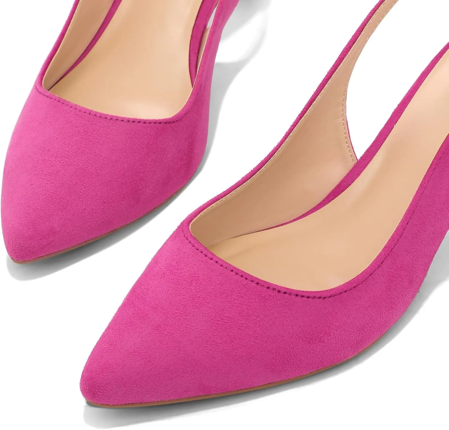 mysoft Women's Slingback Kitten Heel Pumps 2-Inch Low Heels Closed Toe Party Wedding Dress Shoes