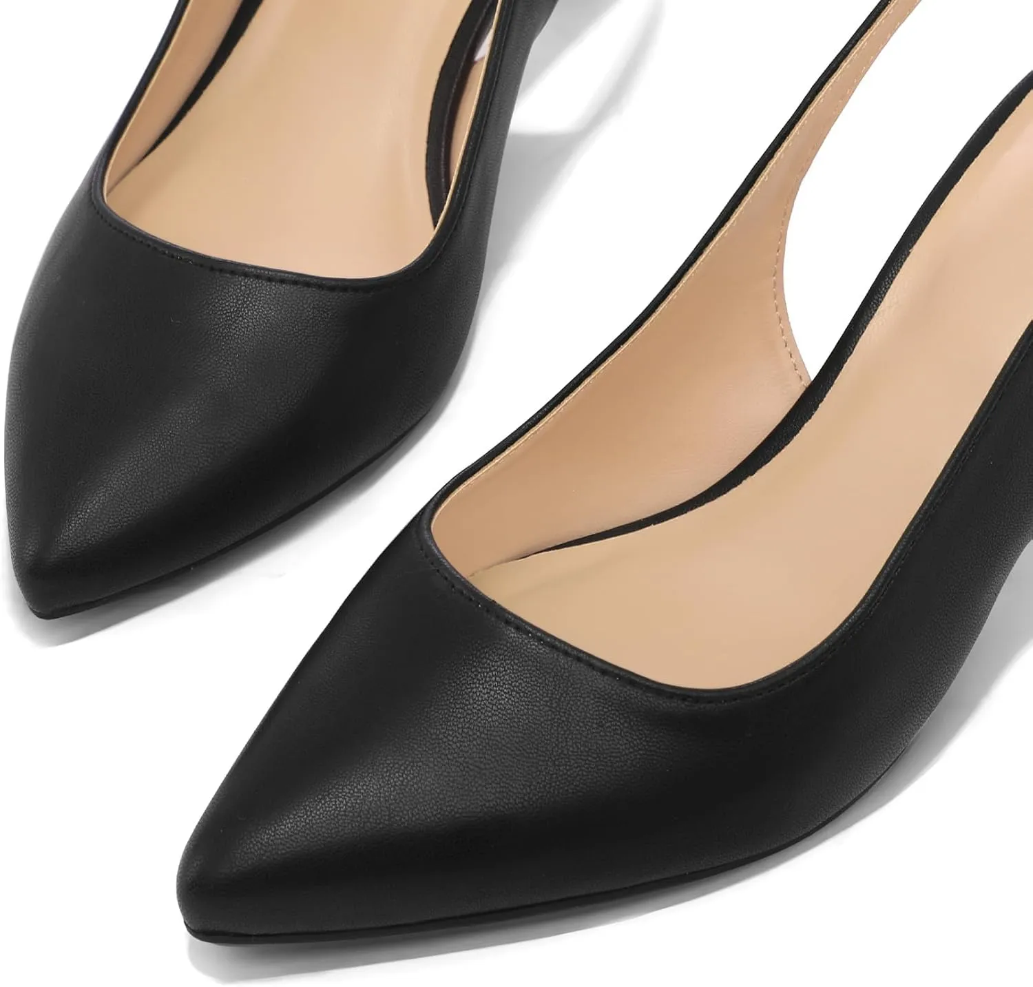 mysoft Women's Slingback Kitten Heel Pumps 2-Inch Low Heels Closed Toe Party Wedding Dress Shoes