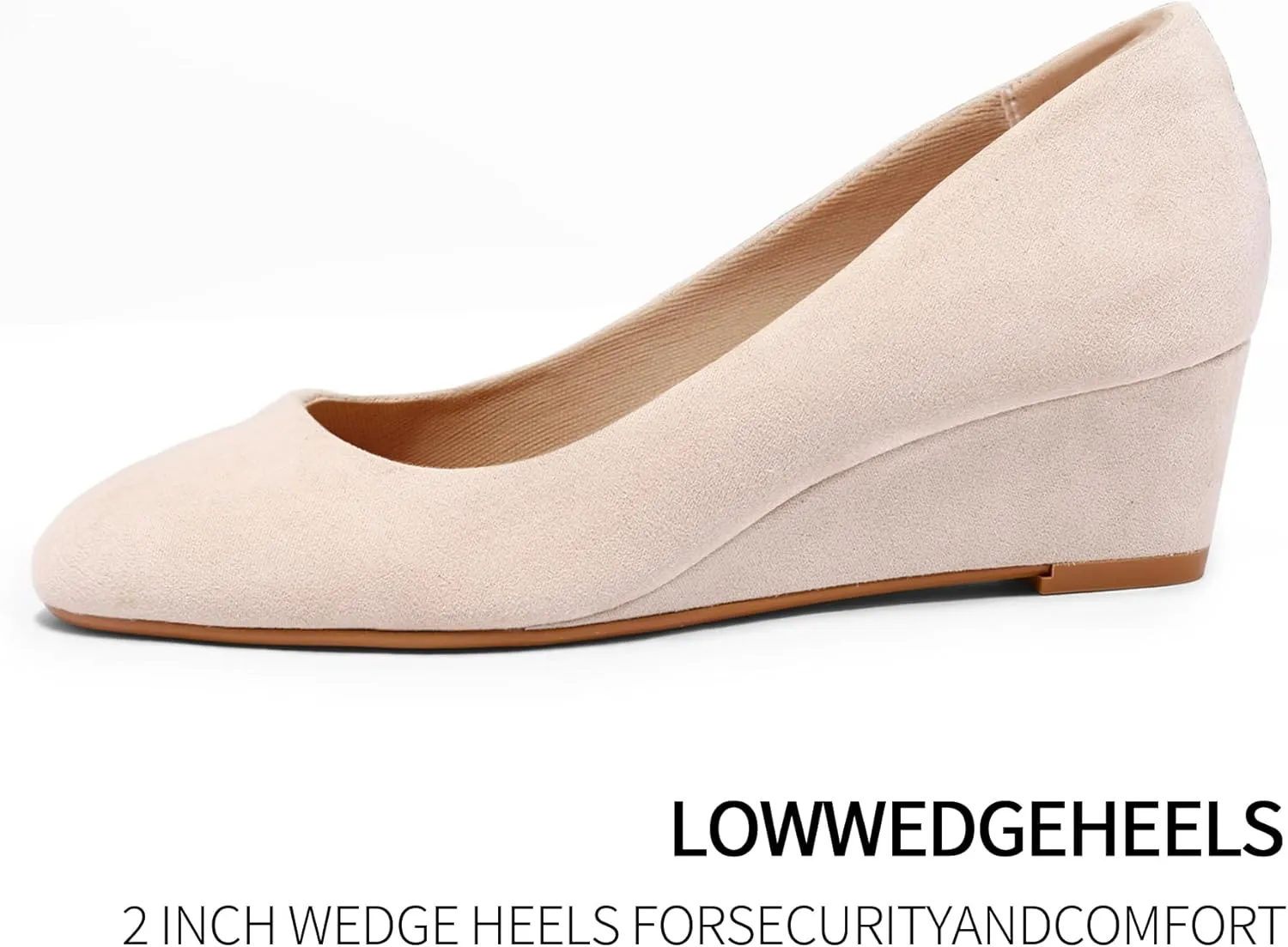 mysoft Women's Wedge Pumps Low Heel Closed Toe 2in Dress Shoes