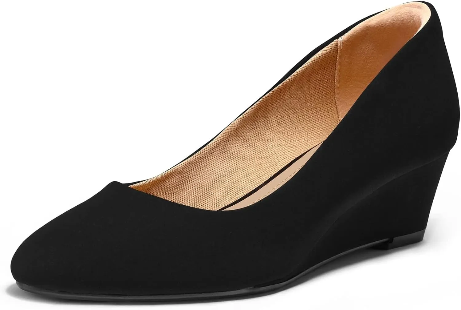 mysoft Women's Wedge Pumps Low Heel Closed Toe 2in Dress Shoes