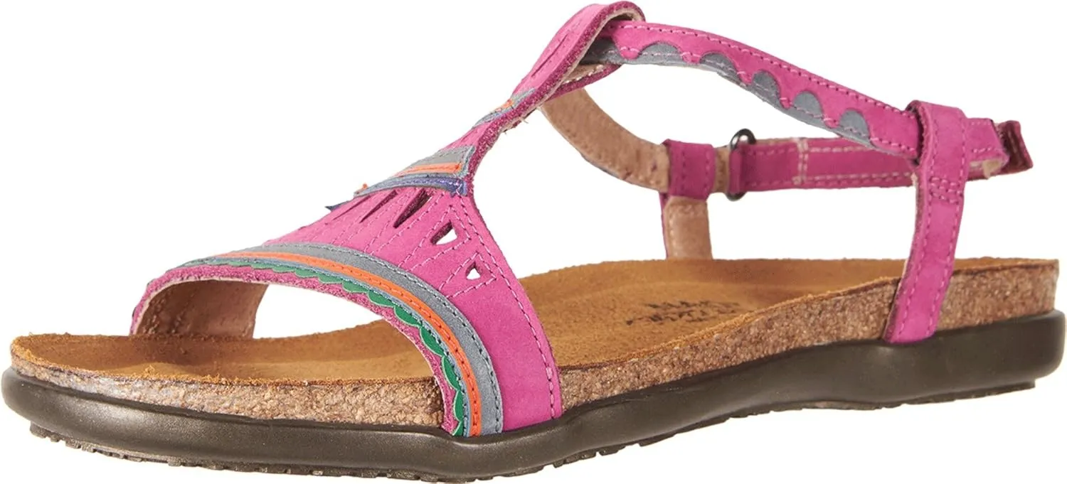 Naot Footwear Women's Odelia Pink Plum Nubuck/Vintage Slate Lthr Sandal 7 M US