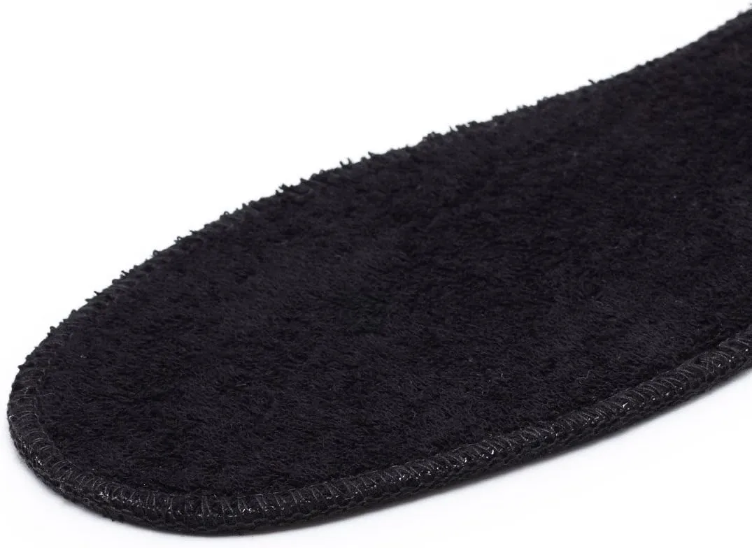 Natural Summer Black Terry Cloth Insoles, Soft, Flexible, Fresh Barefoot Terry Cotton Shoe Insoles (2 Pairs, 9 Women US)