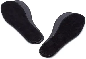 Natural Summer Black Terry Cloth Insoles, Soft, Flexible, Fresh Barefoot Terry Cotton Shoe Insoles (2 Pairs, 9 Women US)