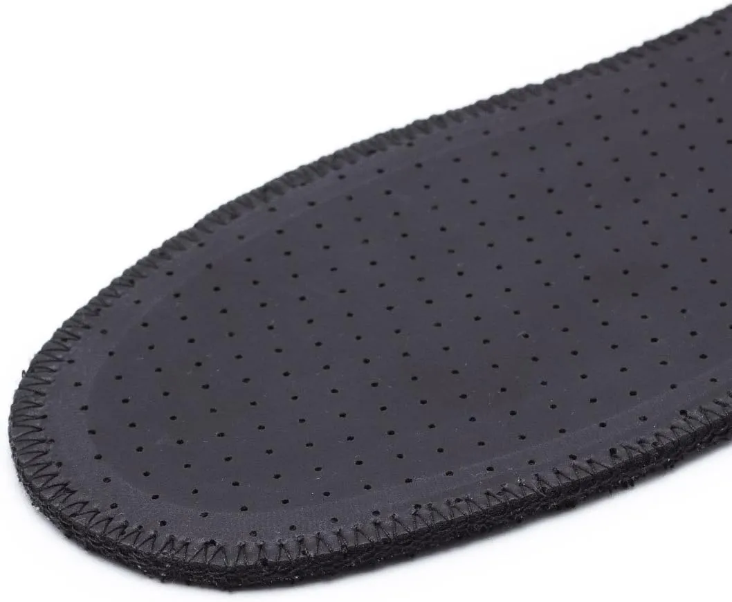 Natural Summer Black Terry Cloth Insoles, Soft, Flexible, Fresh Barefoot Terry Cotton Shoe Insoles (2 Pairs, 9 Women US)