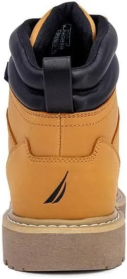 Nautica Mens Casual Lace Up Ankle Boots High Water & Slip Resistant Outdoor Lightweight Utility Leather Shoes for Work, Winter, Walking, Construction.