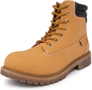 Nautica Mens Casual Lace Up Ankle Boots High Water & Slip Resistant Outdoor Lightweight Utility Leather Shoes for Work, Winter, Walking, Construction.