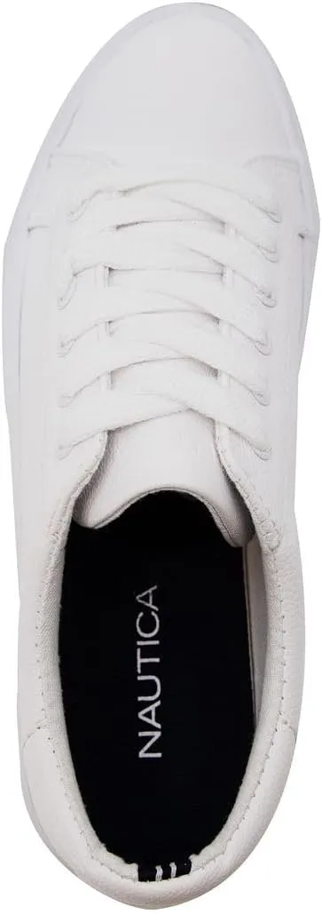 Nautica Women’s Lace-Up Fashion Sneakers – Low-Top Casual Walking & Tennis Shoes with Platform or Regular Heel