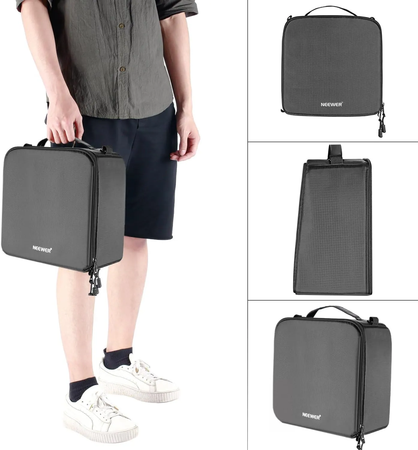Neewer® Flexible Partition Camera Padded Bag Insert Protection Handbag for SLR DSLR Mirrorless Cameras and Lenses,Flash Light,Radio Trigger,Battery and Charger,Cables and Other Camera Accessories