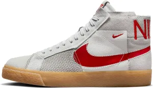 Nike SB Zoom Blazer Mid Premium Skate Shoes (FD5113-100, Summit White/Pure Platinum/Summit White/University Red) Size 11.5