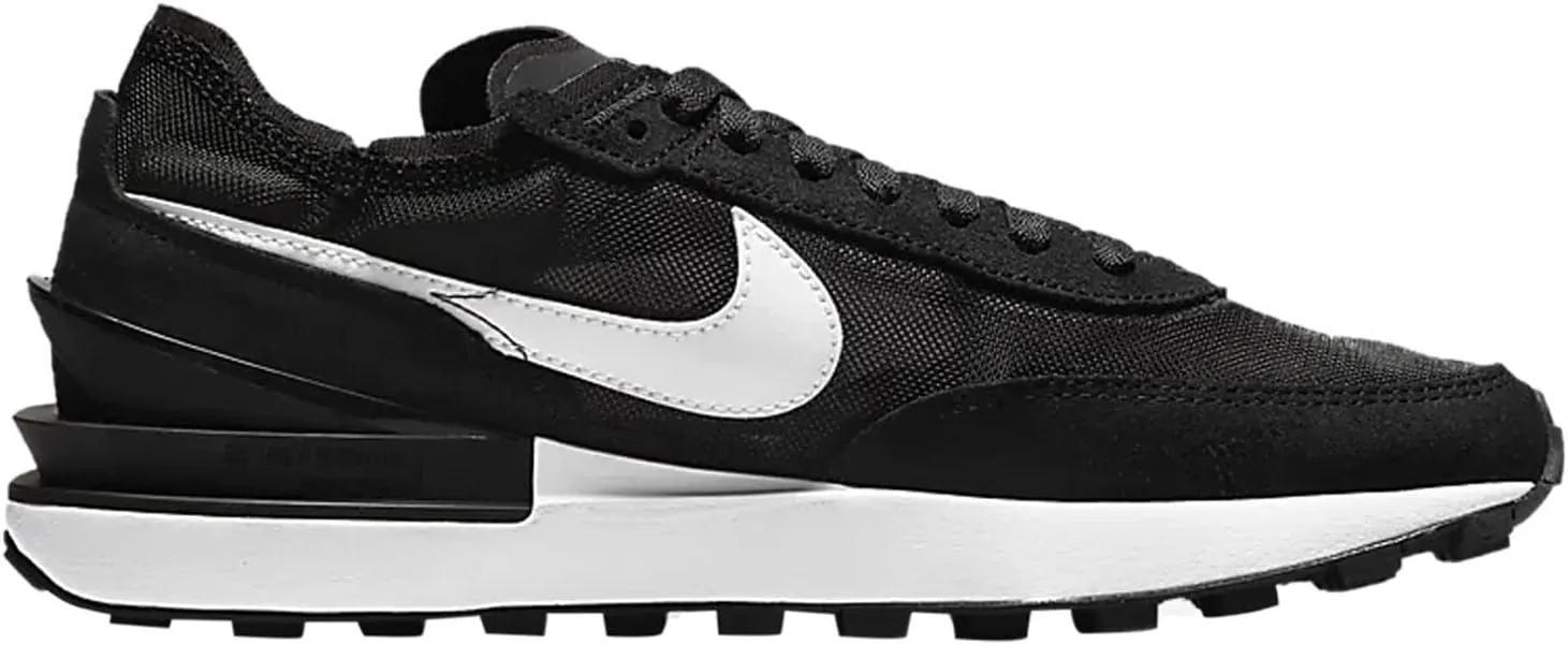 NIKE Waffle One Trainers Sneakers Fashion Shoes DC2533 (Black/Orange/White 001)