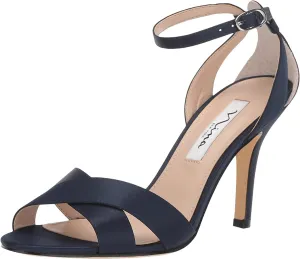 NINA Womens Glitter Ankle Strap Heel Sandals