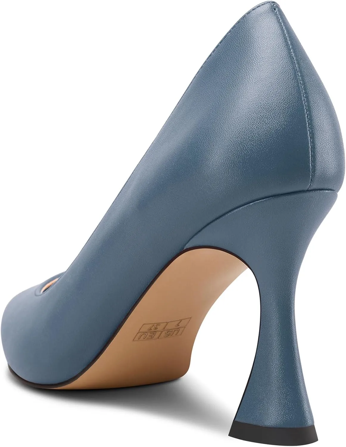 NobleOnly Womens Mid Heel Slip-on Close Pointed Toe Basic Classic Dress Pumps Casual Office Summer Shoes 3.3 Inches Heels