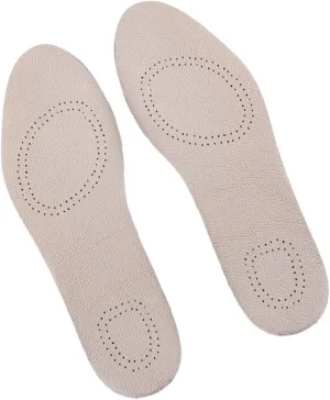 NOLITOY Sports Shoe Pads Breathable Cowhide Leather Insoles Size 43/44 White/Black