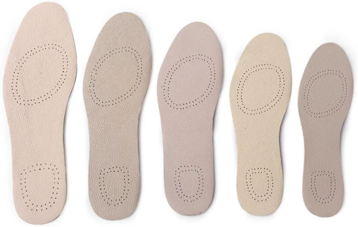 NOLITOY Sports Shoe Pads Breathable Cowhide Leather Insoles Size 43/44 White/Black