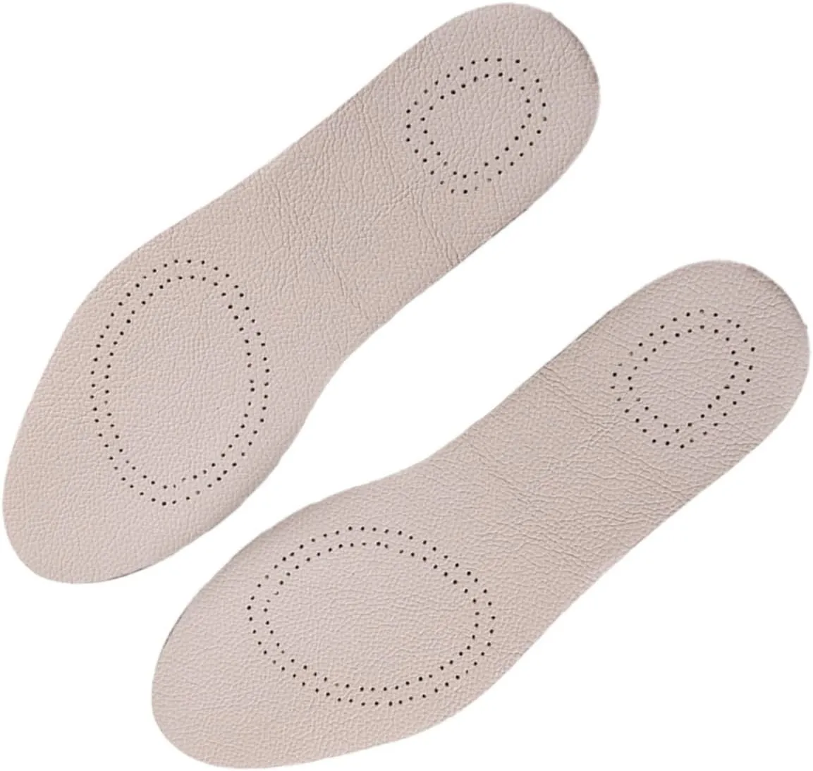 NOLITOY Sports Shoe Pads Breathable Cowhide Leather Insoles Size 43/44 White/Black