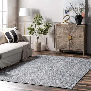 nuLOOM 2' x 16' Solid Hand Braided Indoor/Outdoor Area Rug, Pet-Friendly, High Traffic, Weather Resistant, for Patio, Balcony, Bedroom, Living, Dining Room, Wynn Navy
