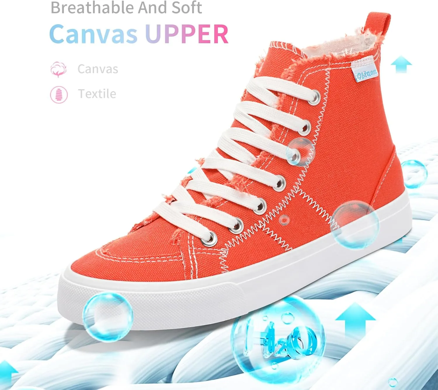 Obtaom Womens/Mens high top Canvas Shoes Play mid Calf Fashion Sneaker Casual lace up hi top Washed Canvas Shoes