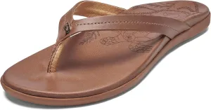 OLUKAI Honu Women's Beach Sandal, Soft & Comfortable Full-Grain Leather, Easy Slip-On Design for Everyday Fashion, Casual & Modern Style