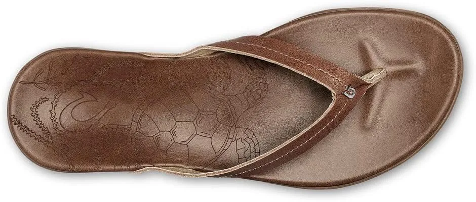 OLUKAI Honu Women's Beach Sandal, Soft & Comfortable Full-Grain Leather, Easy Slip-On Design for Everyday Fashion, Casual & Modern Style