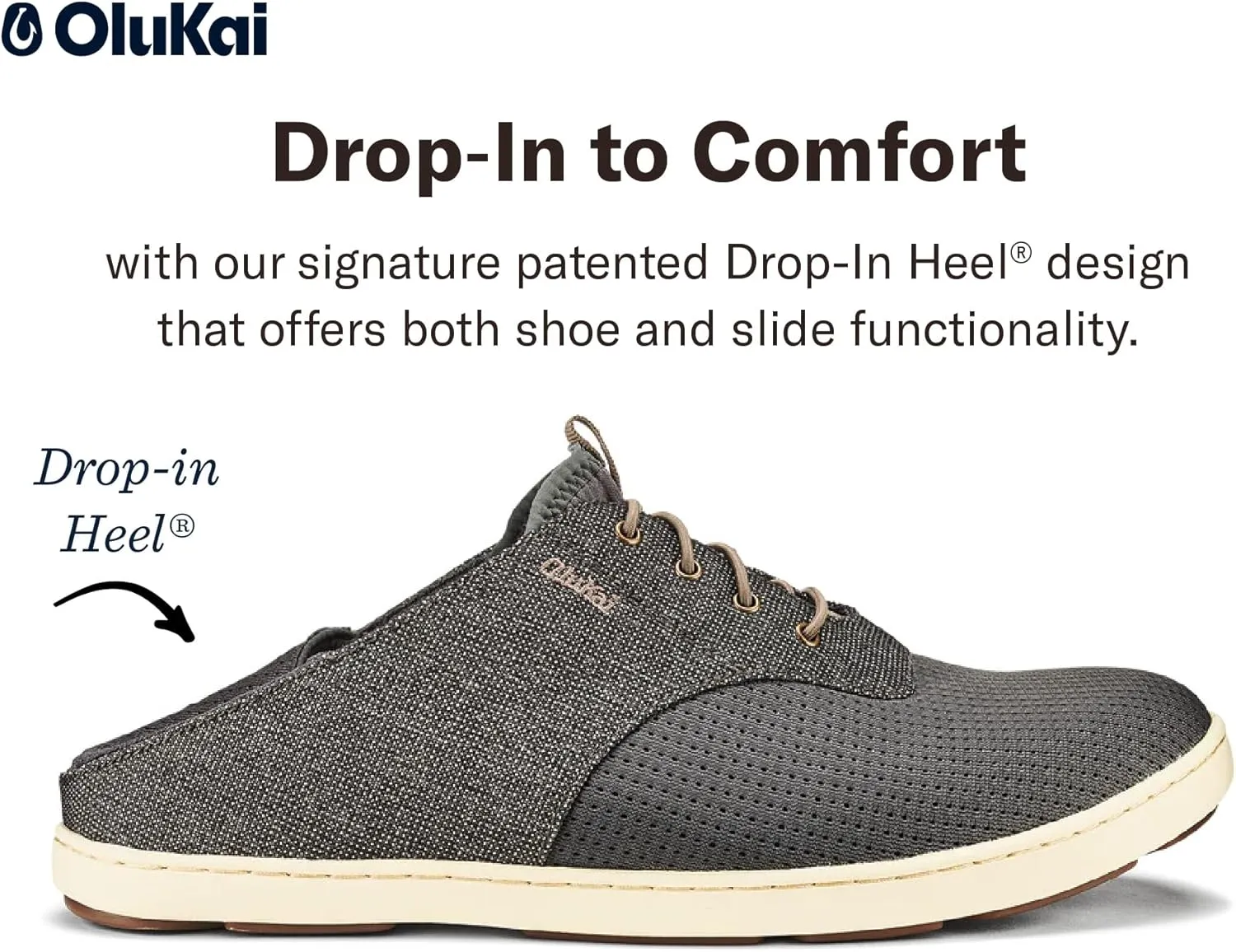OLUKAI Nohea Moku Men's No Tie Boat Shoes, Breathable & Quick Dry Mesh, Effortless Design & Barefoot Wearability, All-Day Comfort & Support