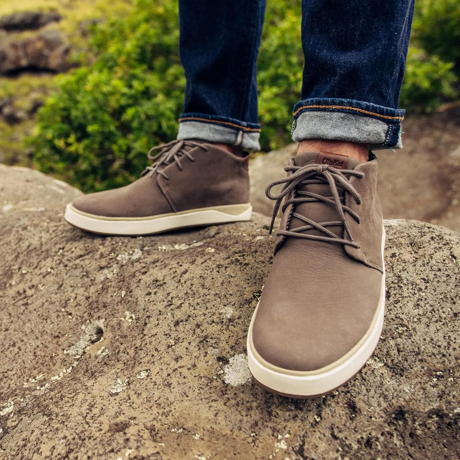 OLUKAI Papaku 'Ili Men's Boots, Durable Waterproof Leather, Cozy Quilted Lining, All-Day Underfoot Cushion