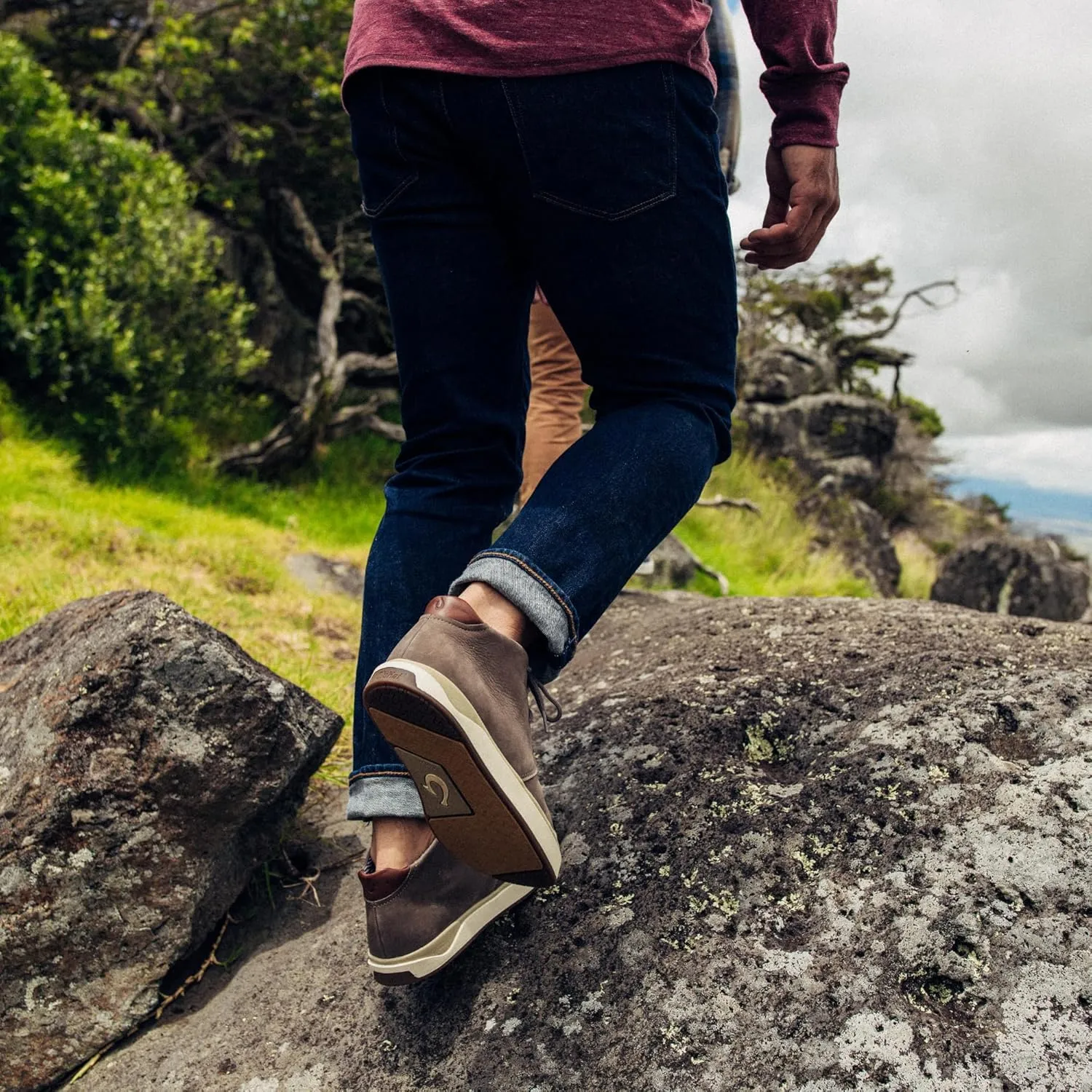 OLUKAI Papaku 'Ili Men's Boots, Durable Waterproof Leather, Cozy Quilted Lining, All-Day Underfoot Cushion