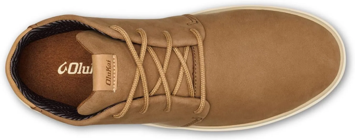 OLUKAI Papaku 'Ili Men's Boots, Durable Waterproof Leather, Cozy Quilted Lining, All-Day Underfoot Cushion