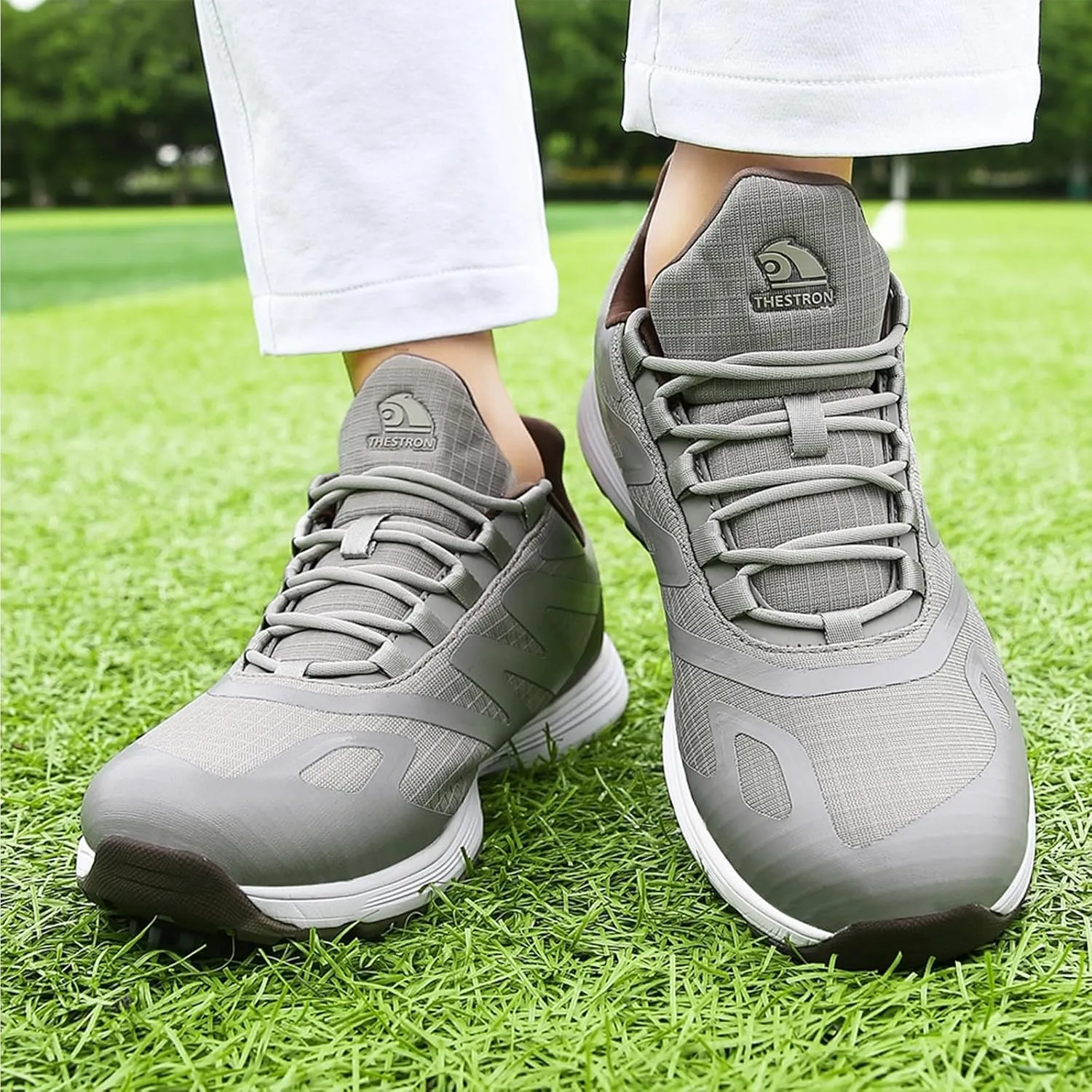 ONAIC Spiked Golf Shoes Men Breathable Waterproof Golf Sneakers Outdoor Training Sports Golf Shoe