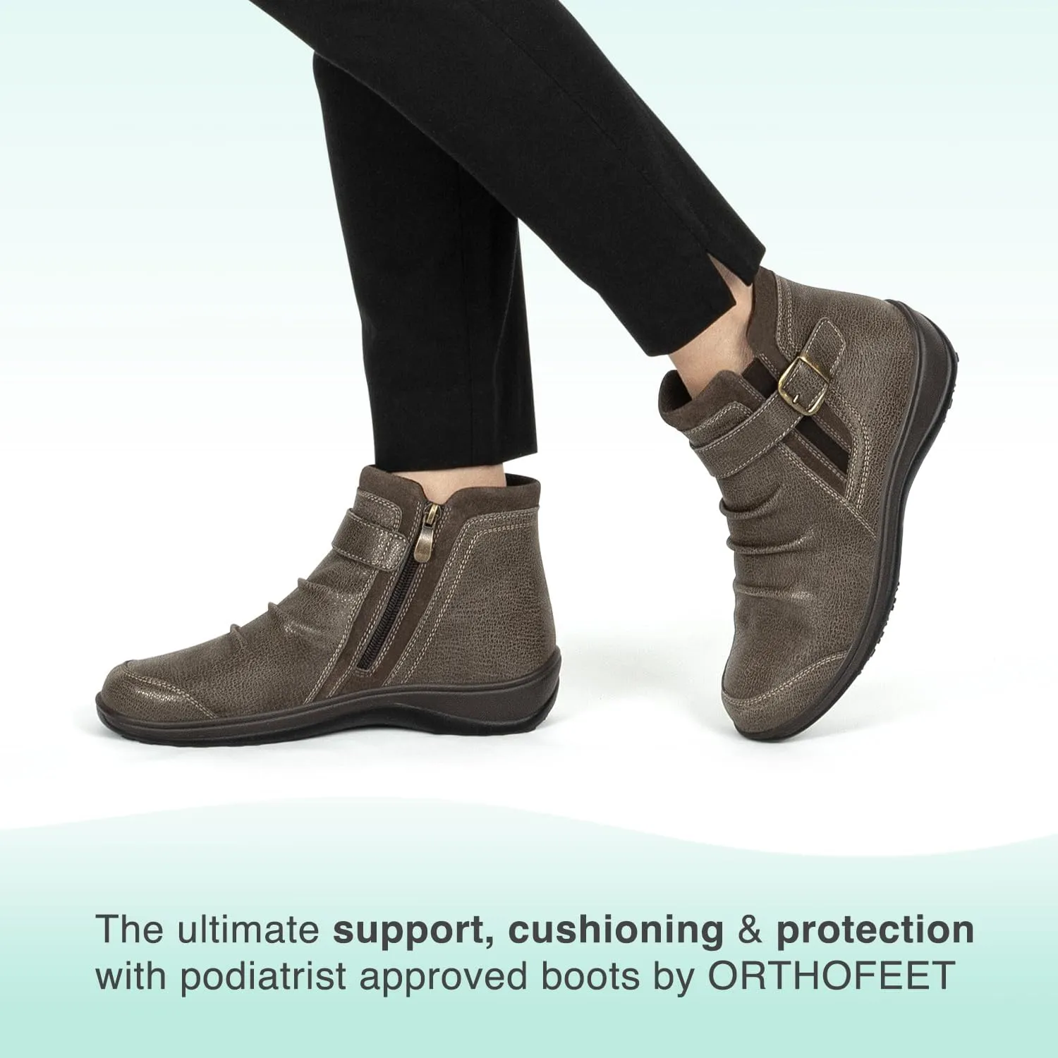 Orthofeet Women's Orthopedic Leather Heidi Boot