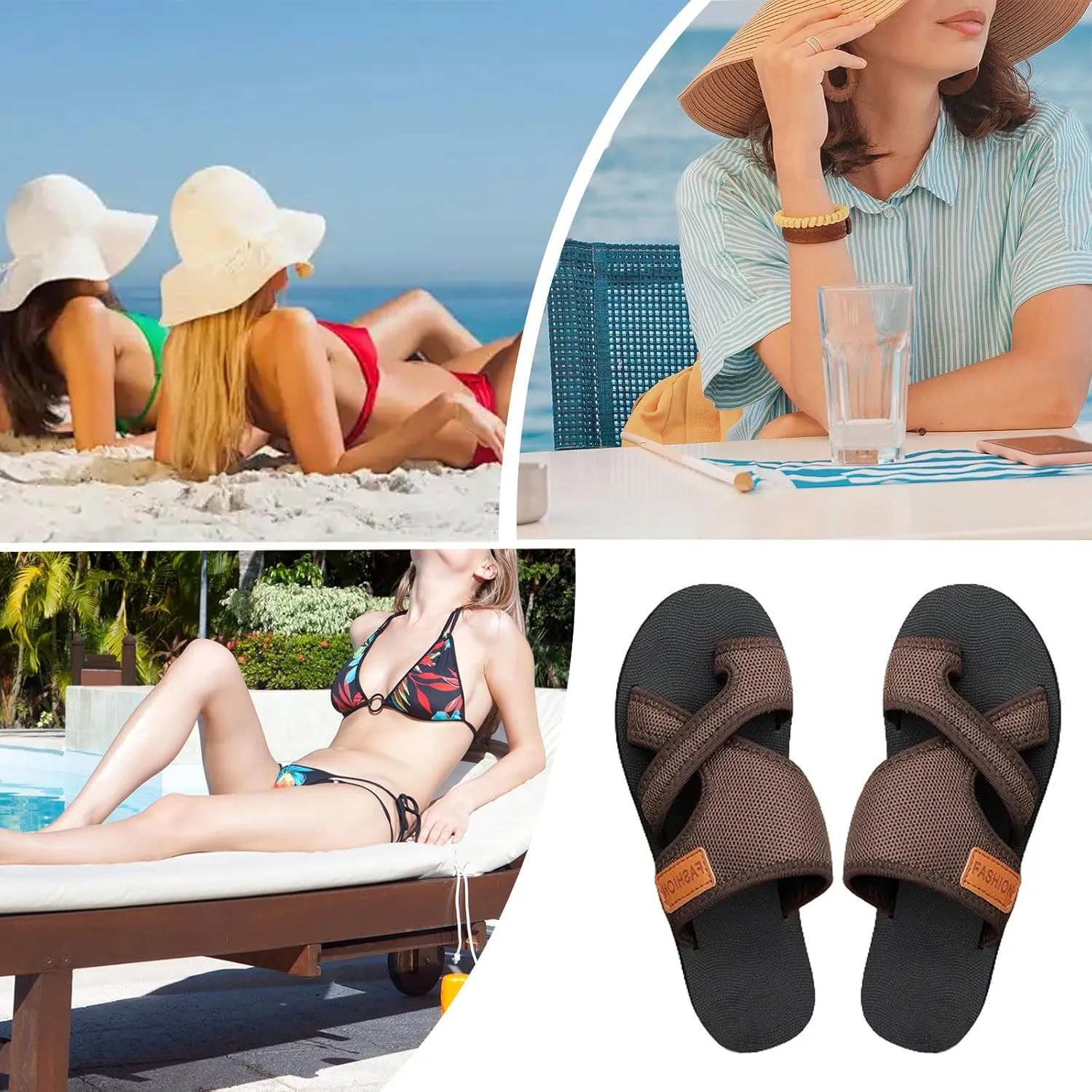 Orthopedic Sandals for Women Arch Support Walking Sandals Mesh Flip Flops Womens Comfortable Breathable Mesh Flipflops Beach Summer Slippers Slip on Shoes Indoor Outdoor
