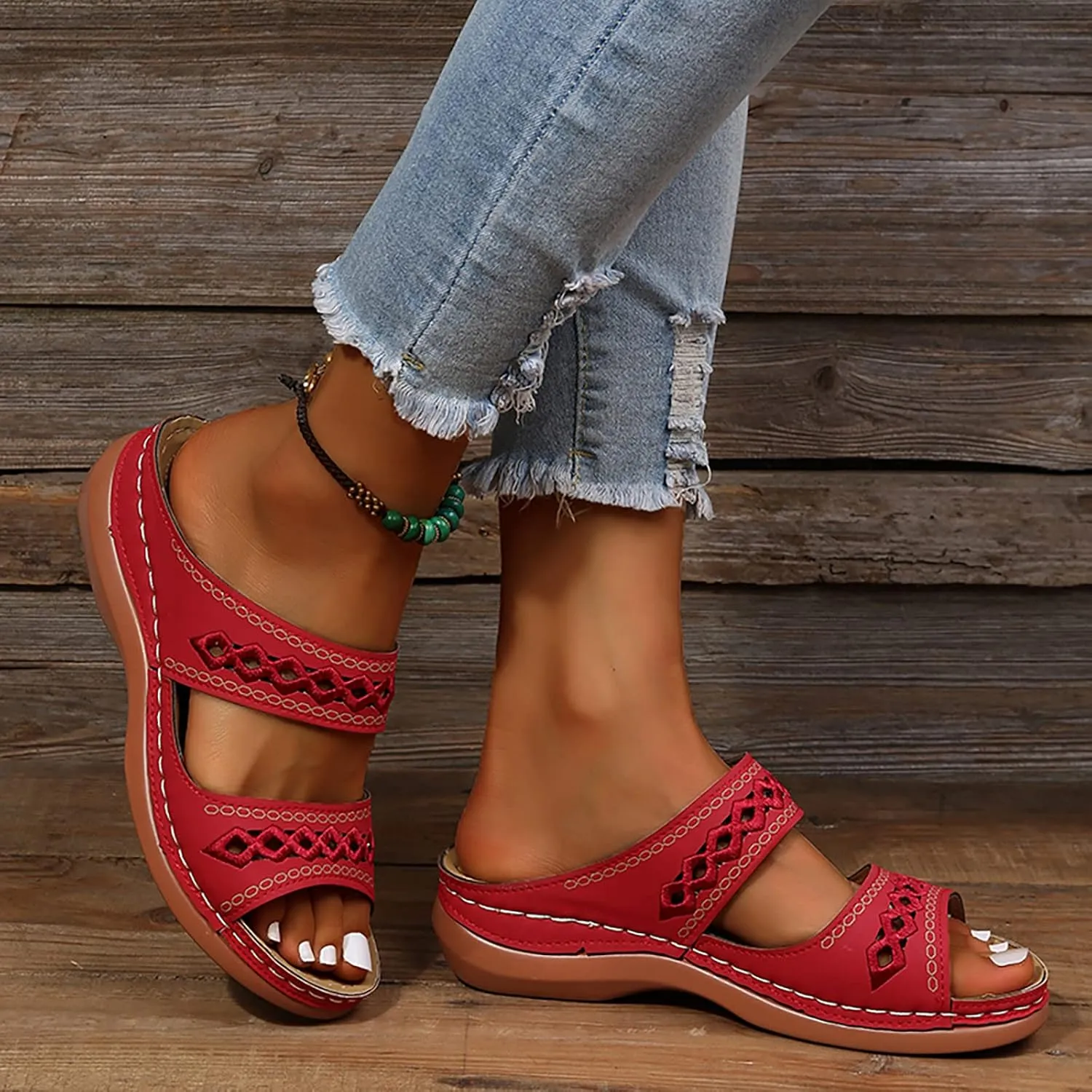 Orthopedic Sandals for Women Wide Width Womens Orthopedic Sandals 9 Wedge Sandals for Women Dressy Summer Arch Support Slides for Women Orthotic Flip Flops Women Black Womens Flats