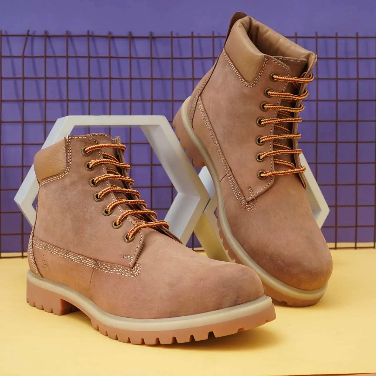OstrichFit High Length Biker Boots For Men - Leather Boots OF-6430 Tan