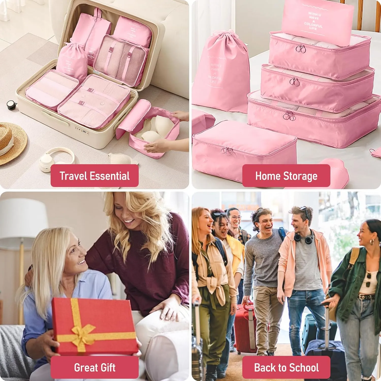 Packing Cubes for Travel - 10 Set Luggage Organizer Bags for Family, Mesh Breathable Travel Packing Cubes for Suitcases Durable Essentials Bags Set