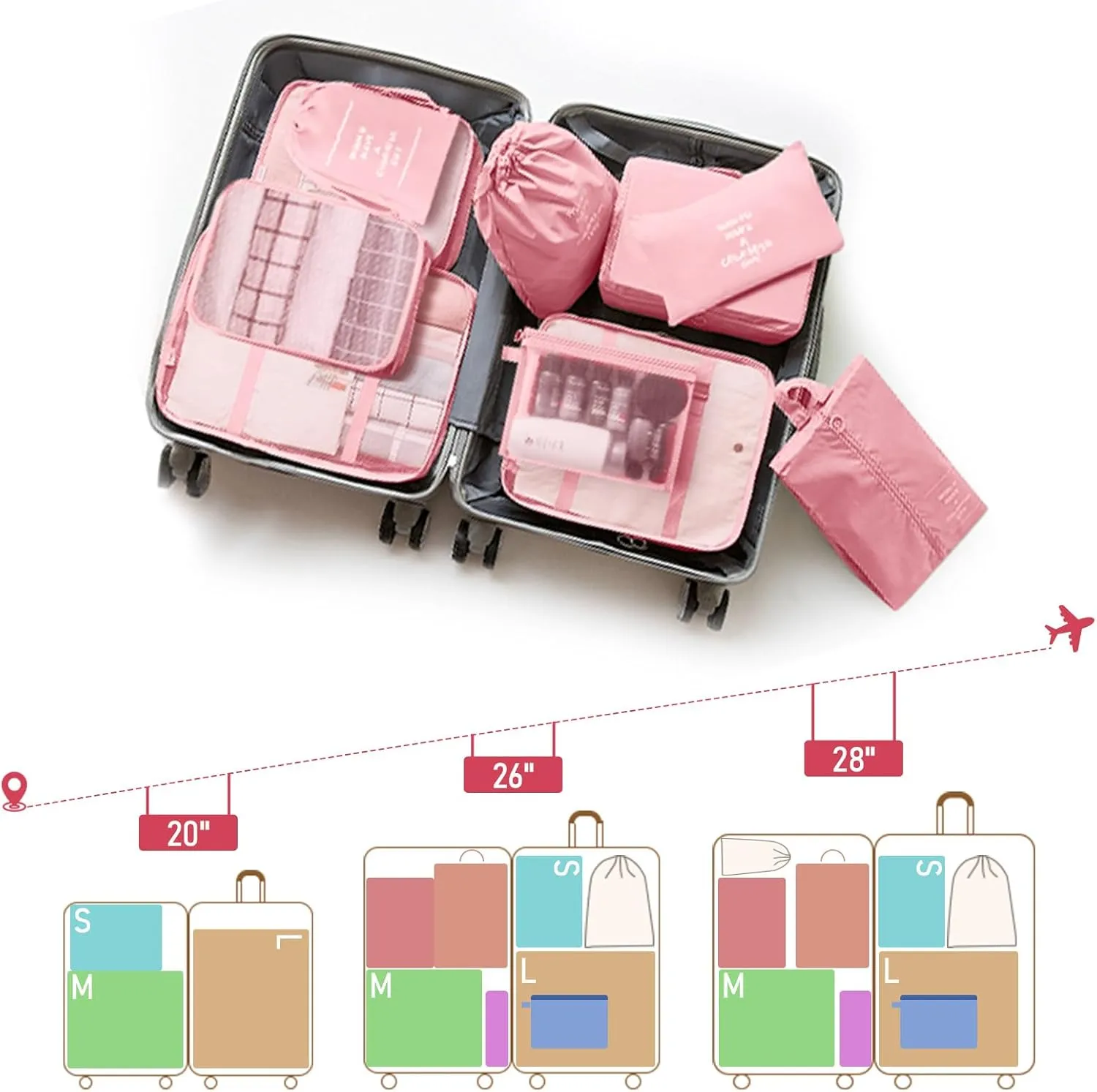 Packing Cubes for Travel - 10 Set Luggage Organizer Bags for Family, Mesh Breathable Travel Packing Cubes for Suitcases Durable Essentials Bags Set