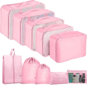 Packing Cubes for Travel - 10 Set Luggage Organizer Bags for Family, Mesh Breathable Travel Packing Cubes for Suitcases Durable Essentials Bags Set
