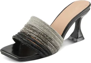 PATRIZIA Women's PAULSON Tricolor Crystal Slide Heeled Sandals