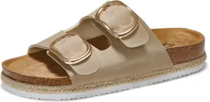 PepStep Slide Sandals for Women with Soft Cork Footbed and Strap, Ladies Fashion Platform Slide Sandals Comfortable Slip On Style