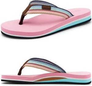 Pevino Women's Orthotic Flip Flops,Casual Comfortable Yoga Mat Thong Sandal with Arch Support