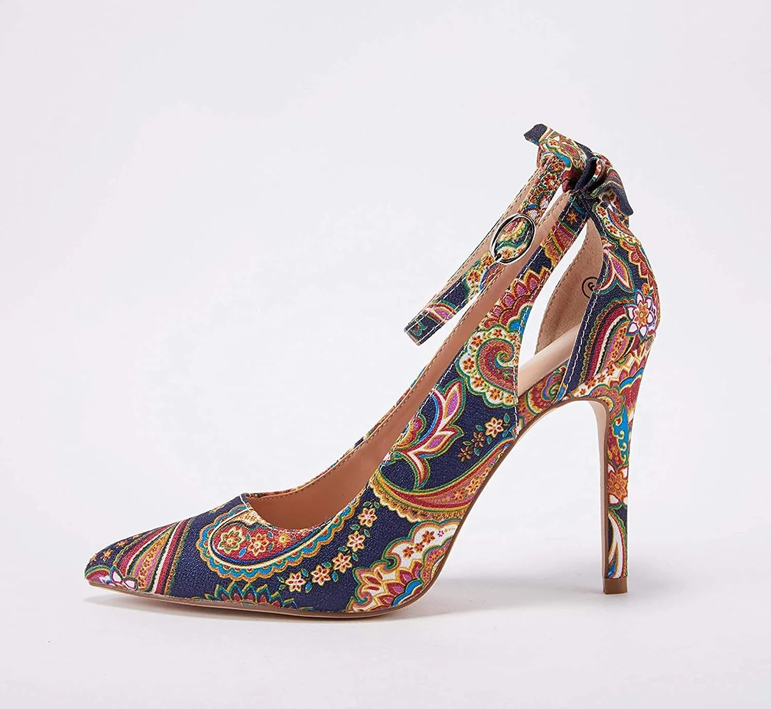 PiePieBuy Women's Pointed Toe High Heels Ankle Strap D'Orsay Pumps Shoes Bow Wedding Bowtie Back Dress Sandals