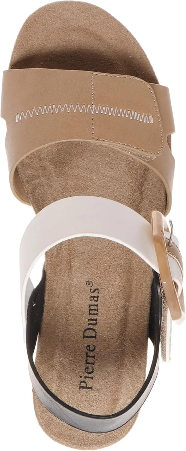 Pierre Dumas Lyra-2 Women's Platform Wedge Adjustable Hook and Loop Comfortable Fashion Sandal