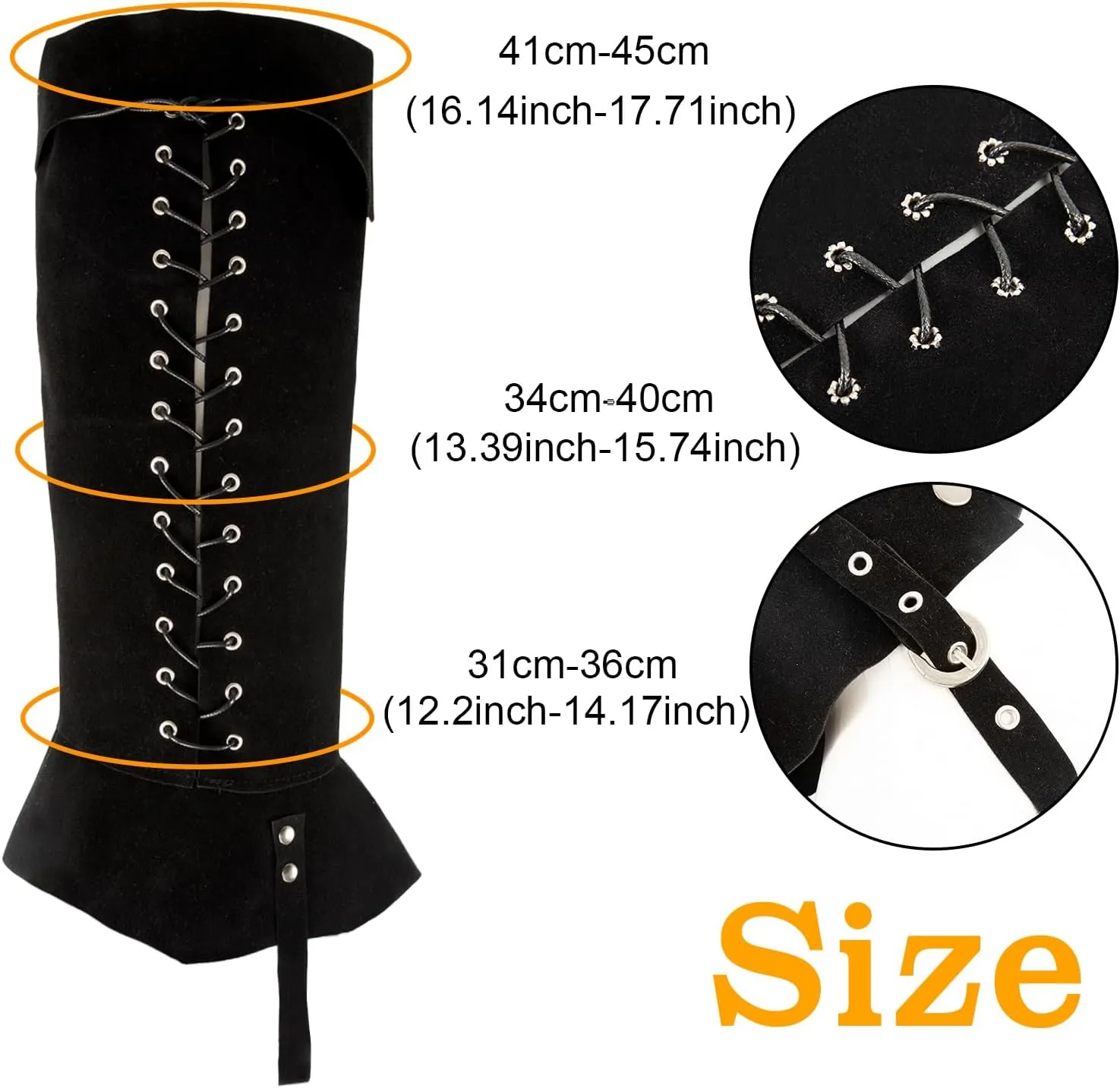 Pirate Boot Covers Medieval Renaissance Faux Leather Steampunk Boots Tops with Studs, Pirate Cosplay Halloween Boot Covers Costume Accessories for Men Women