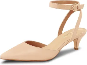 PIZZ ANNU Women's Aliaa Pointed Toe Low Kitten Heels Comfort Wedding Party Casual Dress Closed Toe Pumps Shoes with 2 Inches Low Heel Design