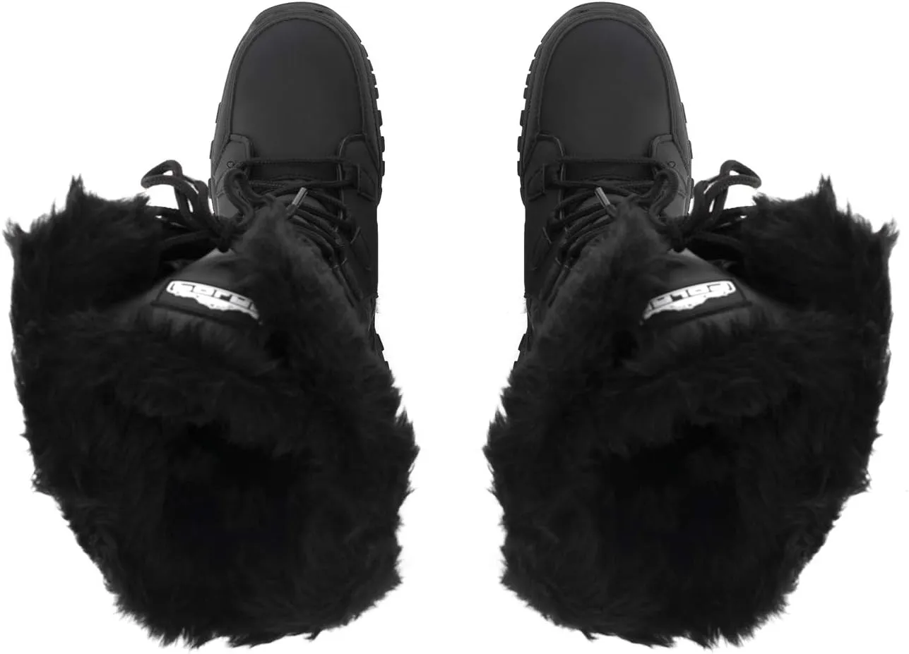 POLAR Womens Quilted Faux Fur Cuff Winter Duck Rubber Sole Durable Snow Rain Outdoor Boots