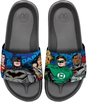 Popfunk Justice League Line Up Unisex Adult Slides Adjustable Flip Flop Sandals Officially Licensed Hypd Slydr Switch™