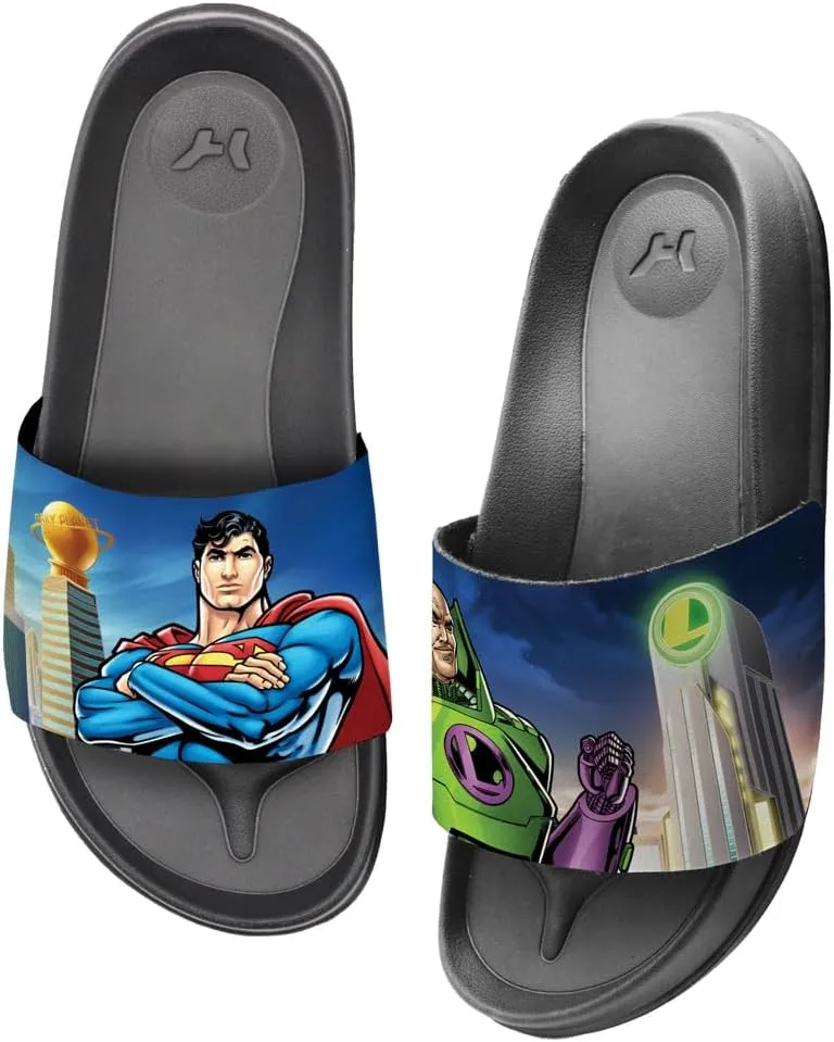 Popfunk Superman Lex Luthur City Unisex Adult Slides Adjustable Flip Flop Sandals Officially Licensed Hypd Slydr Switch™