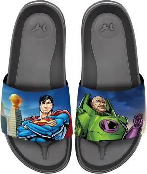 Popfunk Superman Lex Luthur City Unisex Adult Slides Adjustable Flip Flop Sandals Officially Licensed Hypd Slydr Switch™