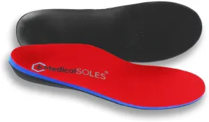 Pro Series Silver RX  Orthotic Unisex Insoles - Flexible Support with Recovery and Cushioning Technology for Pain Relief - Red, Men's 13 / Women's 15