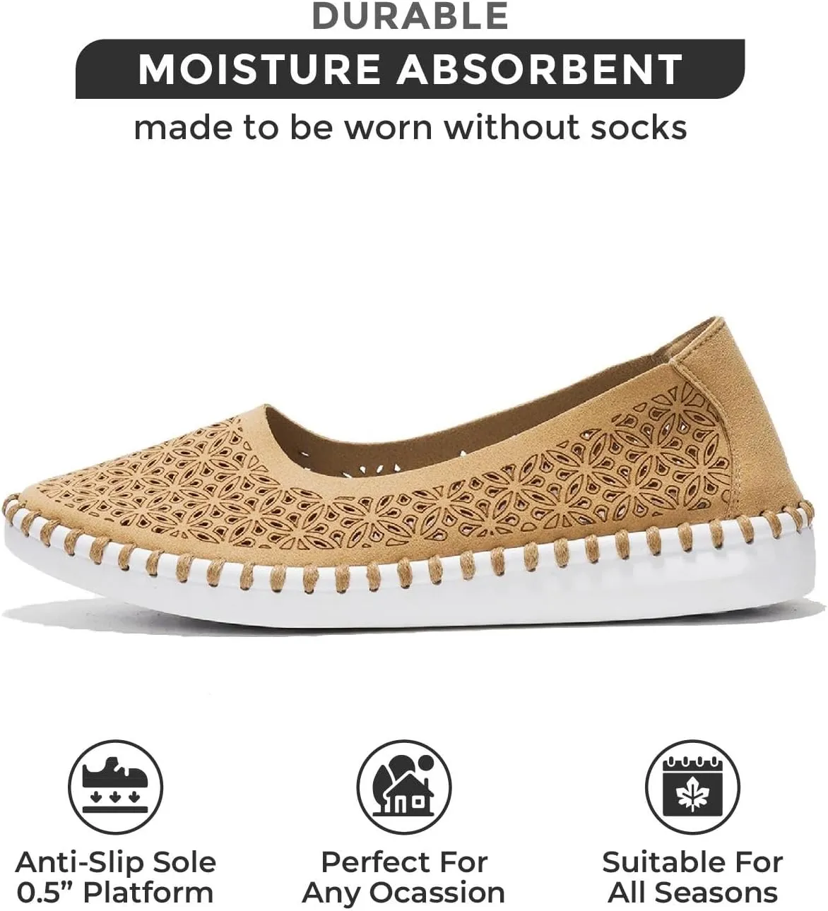 Project Cloud Flats for Women Footwear, Memory Foam & Flexible Outsole Loafers for Women's Fashion Sneakers - Womens Shoes, Sockless Wear Machine Wash Shoes for Women (Petunia)