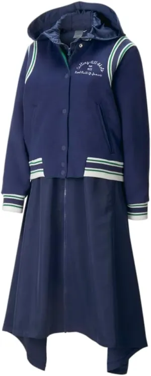 PUMA Womens Ambrose Victory Reversible Varsity Full-Zip Jacket Athletic Outerwear Casual - Blue - Size L